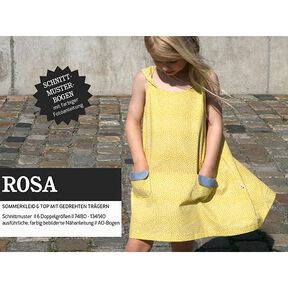 ROSA - klänning och topp med vridna axelband och fickor, Studio Schnittreif | 74 - 140, 