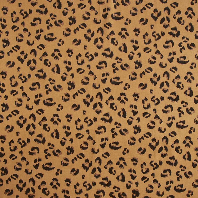 Dekorationstyg Halvpanama Leopardmönster – moka/svart,  image number 1