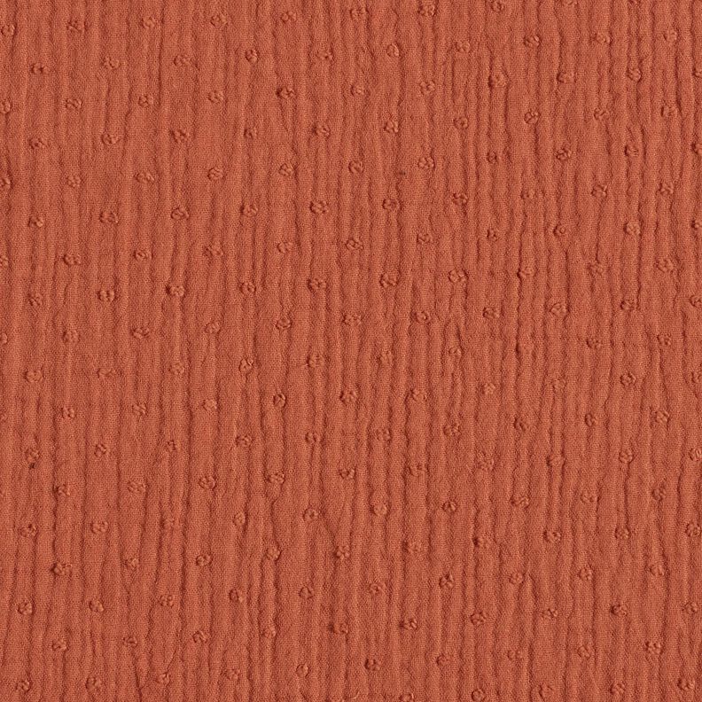 Muslin/Dubbel-krinkelväv dobby – terracotta, image number 1