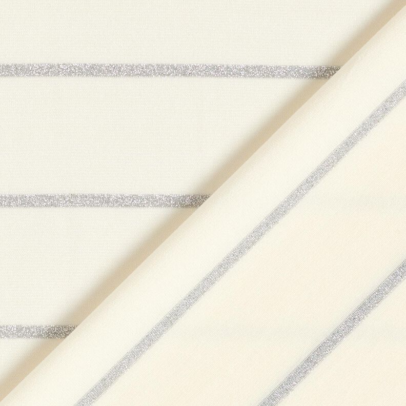 Jersey breda glitterränder – vit/silvermetallic, image number 5
