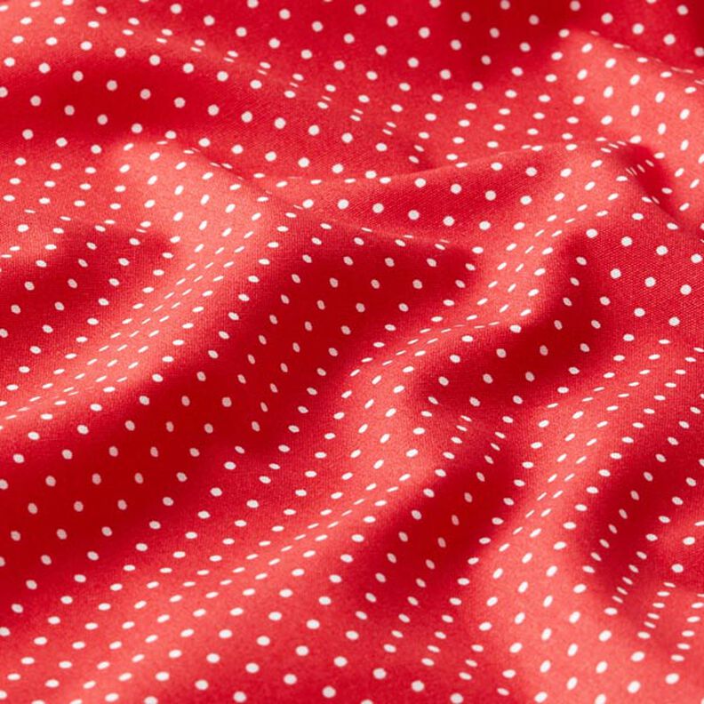 Bomullspoplin Små prickar – rött/vit,  image number 2