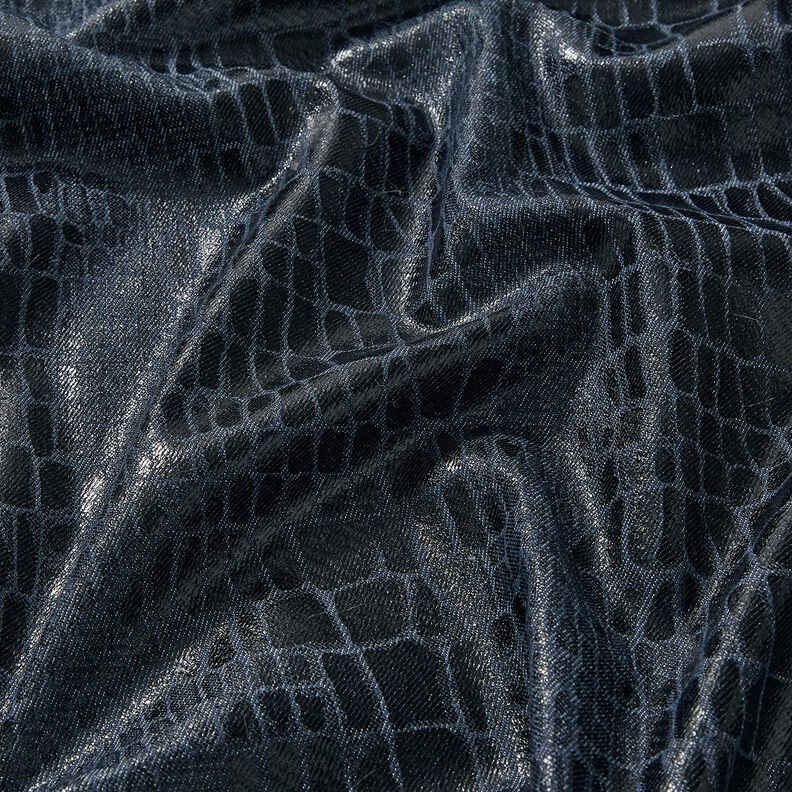 Viskosjeans i reptilstil – svartblå,  image number 2