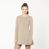 Jacquard jersey viskosmix små rutor – beige/vit,  thumbnail number 6