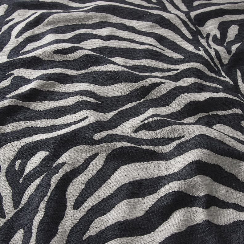 Stoppningstyg Jacquard zebra – svart/grå,  image number 2