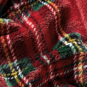 Mysfleece klassiska rutor – mörkröd/grangrön, 