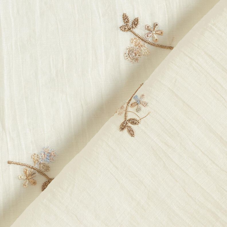 Krinkel Voile blombroderi – yllevit/ljusbrun,  image number 4