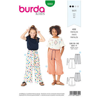 Culotte-byxor, Burda 9302 | 116 - 146, 