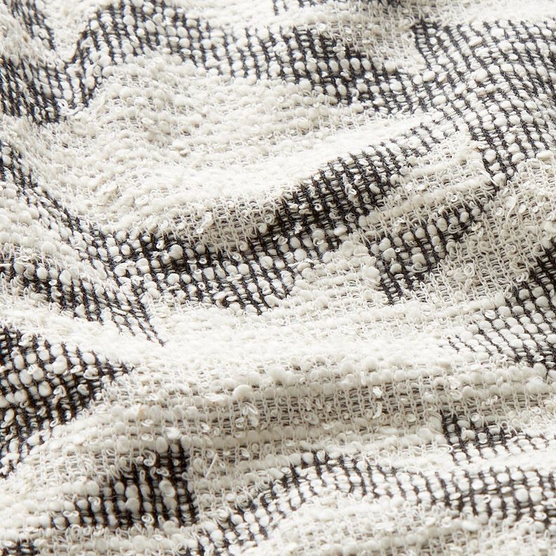 Stickad bouclé chevron – svart/vit, image number 3