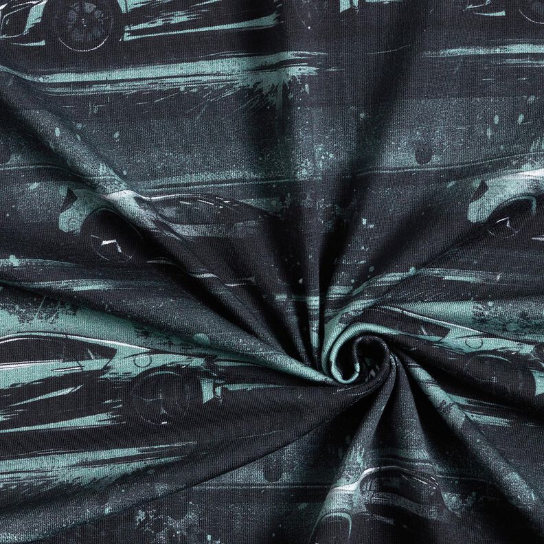 Bomullsjersey racerbil Digitaltryck &ndash; svart/p&auml;rlgr&aring;,  image number 3