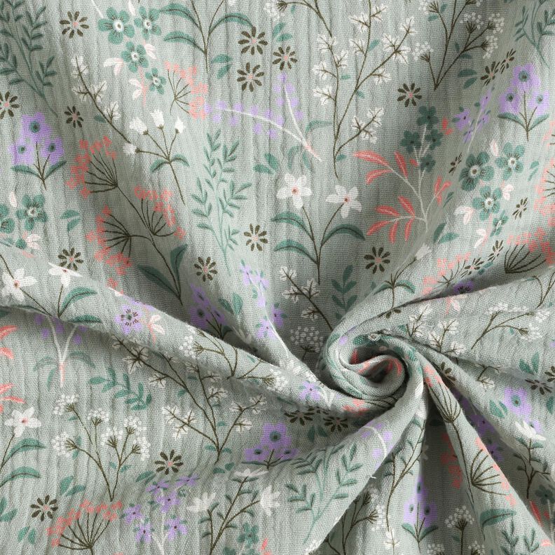 GOTS Muslin/Dubbel-krinkelväv Vårblomsteräng | Poppy Fabrics – vass,  image number 3