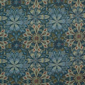 Dekorationstyg Gobeläng Mandala Blommor – svart/blå, 