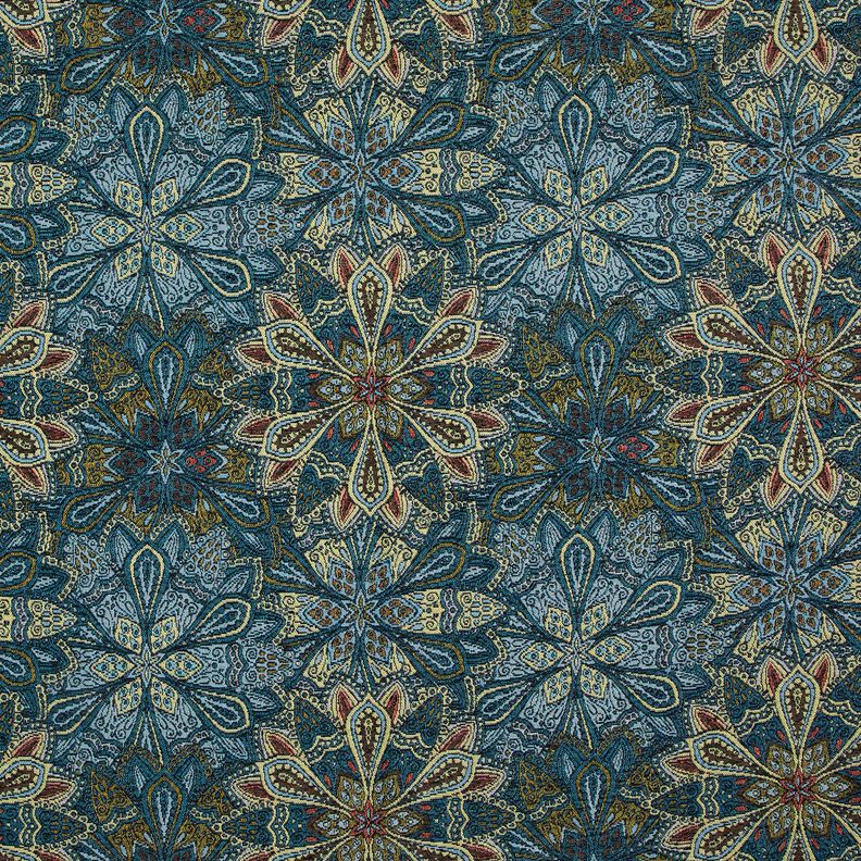 Dekorationstyg Gobeläng Mandala Blommor – svart/blå, image number 1