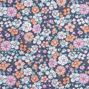 GOTS Bomullspoplin Blomsteräng | Poppy Fabrics – skiffergrått, 