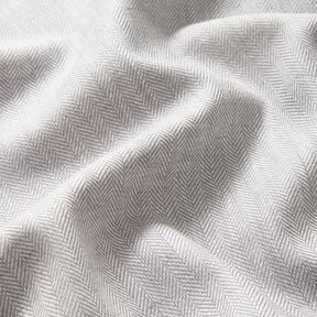 Linne-bomulls-mix Fiskbensmönster – silver, 