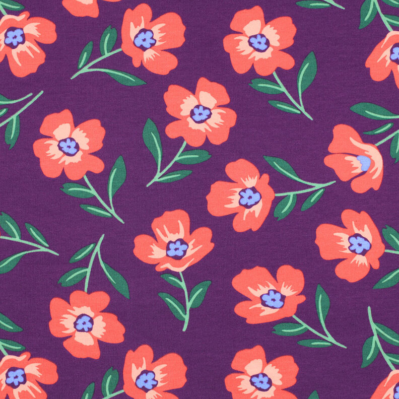 Sweatshirt Ruggad Blommor | by Poppy – rödlila/hummer, image number 1