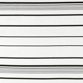 Stickad jacquard oregelbundna ränder – yllevit/svart, 