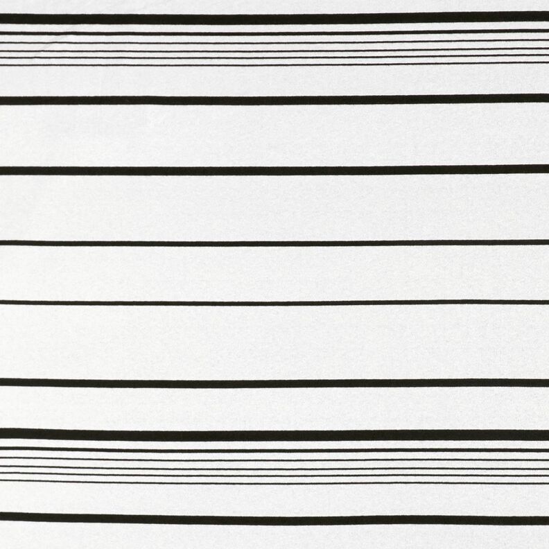 Stickad jacquard oregelbundna ränder – yllevit/svart, image number 1