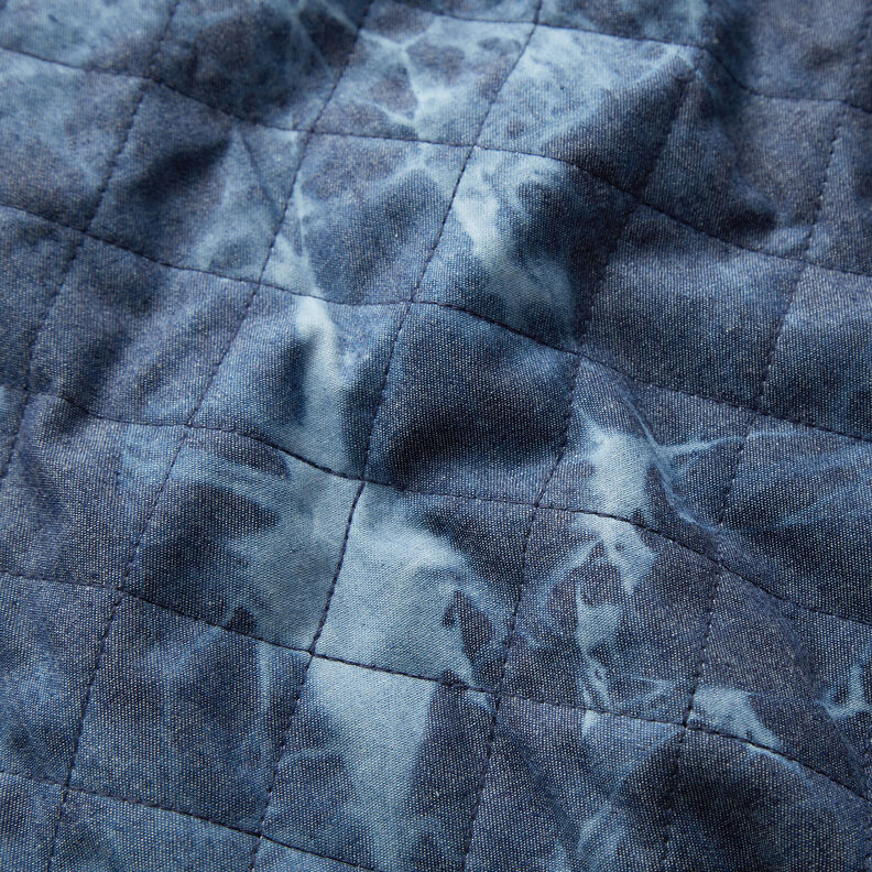 quiltat tyg chambray batik – jeansblå,  image number 2