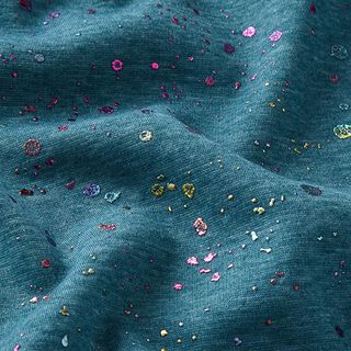 Alpfleece Färgstänk Folietryck – ljus turkos, 