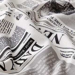 Dekorationstyg Ottoman News – vit/grått, 