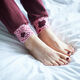 GOTS Ekologiska stickade muddar CUFF ME REMEMBER ME Forget-Me-Not [140 cm | 7,5 cm] | Albstoffe,  thumbnail number 5