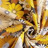 Bomullstyg Kretong stora retroblommor – svart/solgult,  thumbnail number 3
