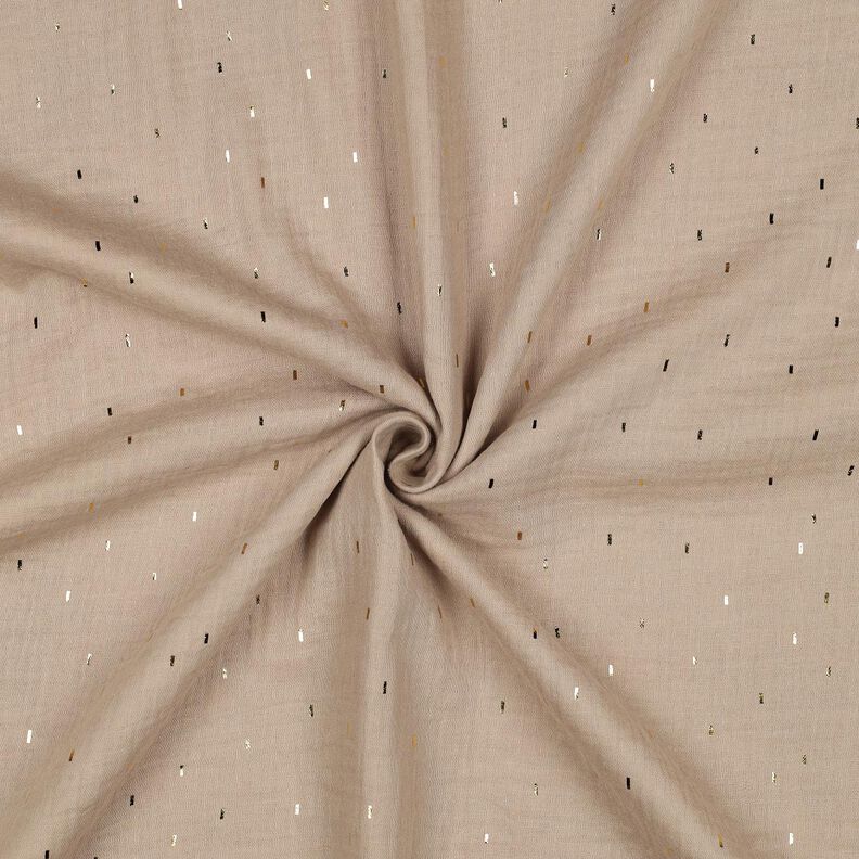 Muslin/Dubbel-krinkelväv Rektangel Folietryck | Poppy Fabrics – anemon/guldmetallic,  image number 3
