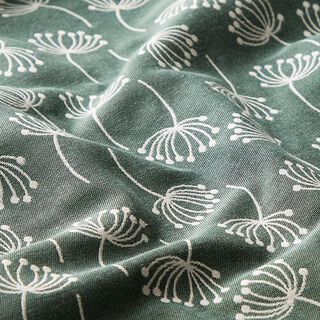 Möbeltyg Jacquard Maskrosor – petrol, 