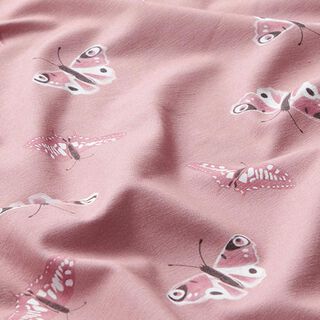 Bomullsjersey Fjärilar | PETIT CITRON – gammalt rosa, 