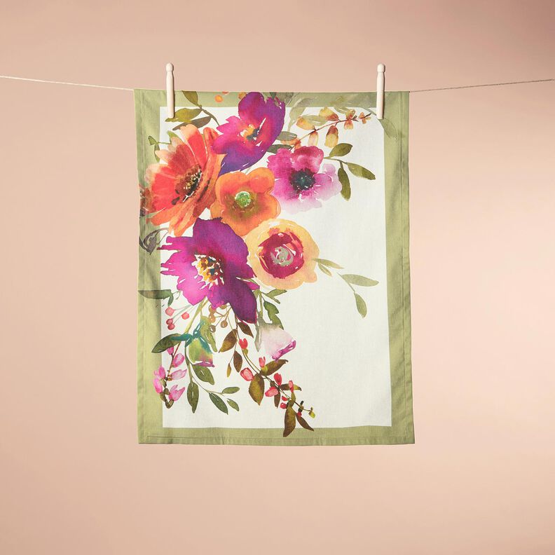 dekorationspanel trio Akvarellblommor – elfenbensvit/bär,  image number 7