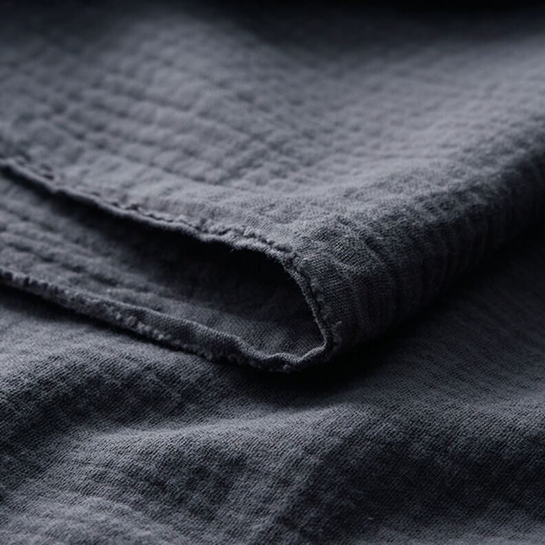 Muslin/Dubbel-krinkelväv – mörkgrå,  image number 5