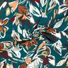 Viskosjersey moderna blommor – petrol/koppar,  thumbnail number 3