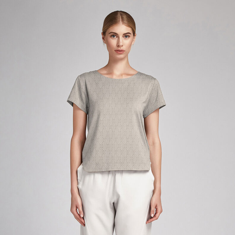 Krinkeljersey broderie anglaise – anemon,  image number 6