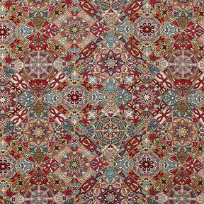 Dekorationstyg Gobeläng sammanflätade ornament – ljusbeige/kaminrött, 