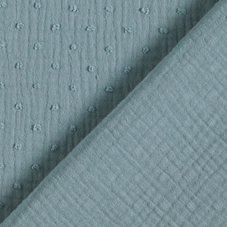 Muslin/Dubbel-krinkelväv dobby – stålblått, image number 4