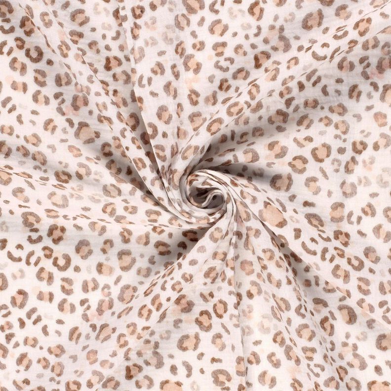 Muslin/Dubbel-krinkelväv akvarell lejon Digitaltryck – elfenbensvit,  image number 3