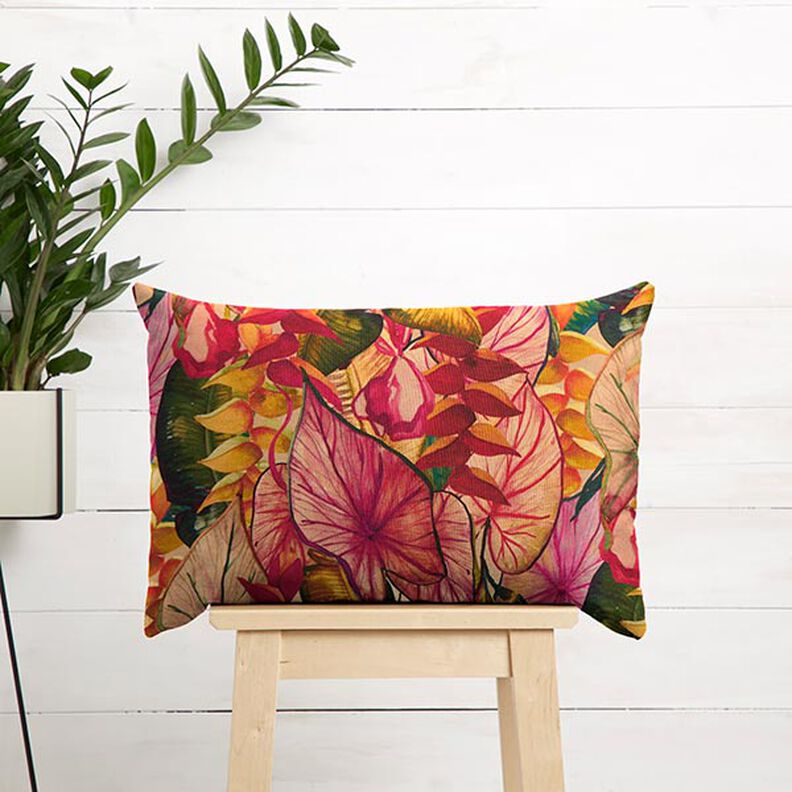 Outdoortyg Canvas exotiska blad – kaminrött/lila,  image number 7