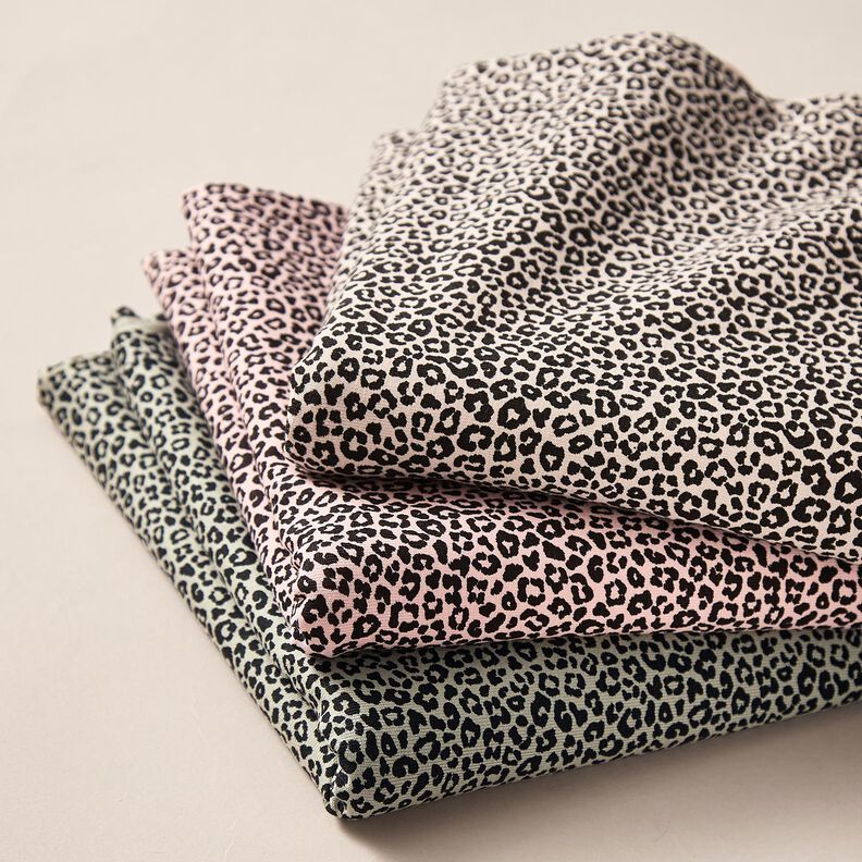 Bomullsjersey mini-leo-tryck – gråbeige/svart, image number 5