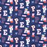 Bomullspoplin Peppa gris-bokstäver Licenstyg | ABC Ltd – indigo,  thumbnail number 1