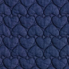 Jeans Quiltat tyg hjärtan – nattblå, 