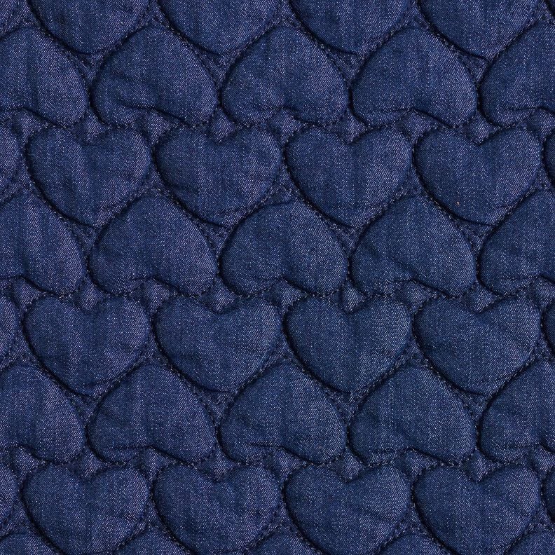 Jeans Quiltat tyg hjärtan – nattblå,  image number 1