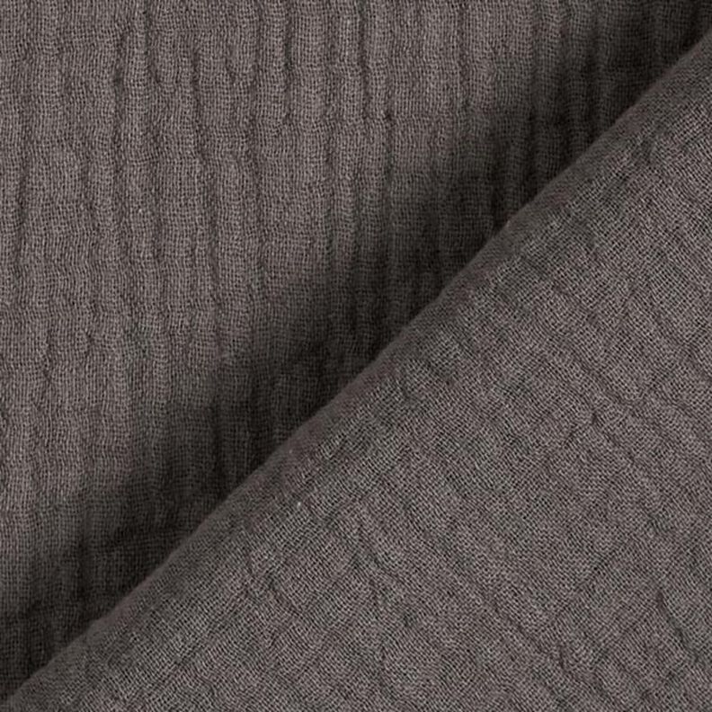 GOTS Muslin/Dubbel-krinkelväv | Tula – mörkgrå,  image number 4