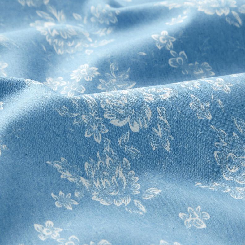 Chambray Små rosor – ljusblått/yllevit,  image number 2