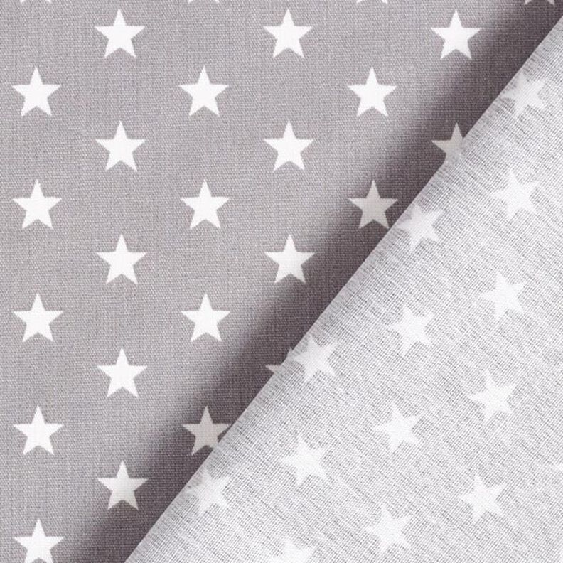 Bomullspoplin Medelstora stjärnor – grått/vit,  image number 6