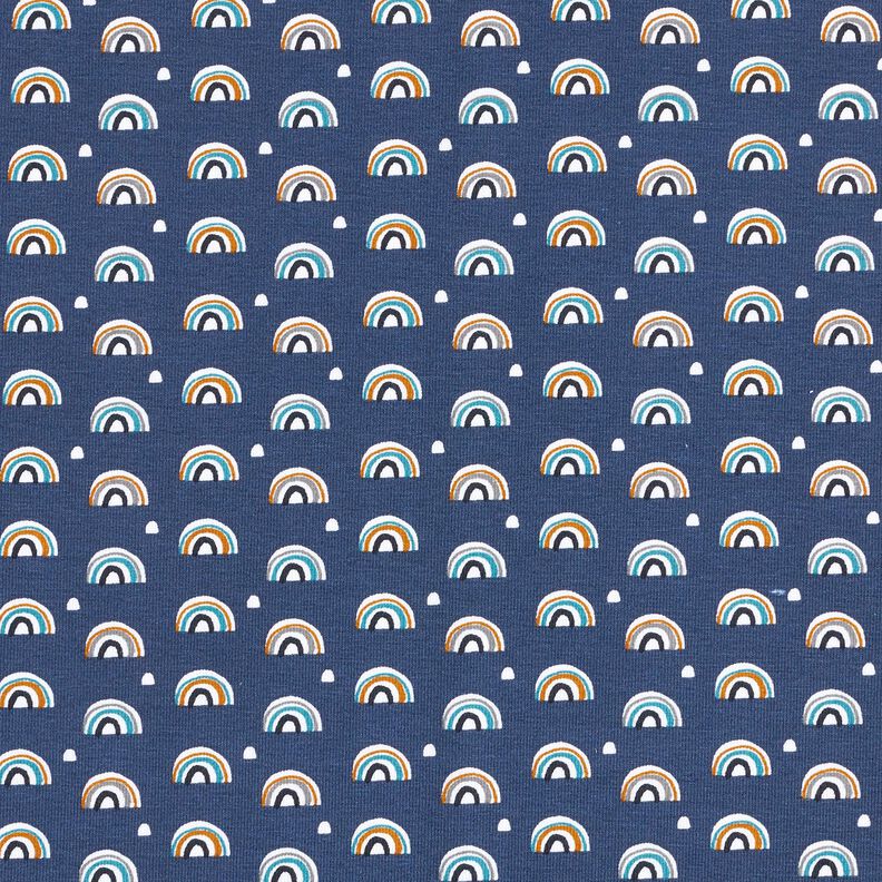 Bomullsjersey Små regnbågar – indigo, image number 1