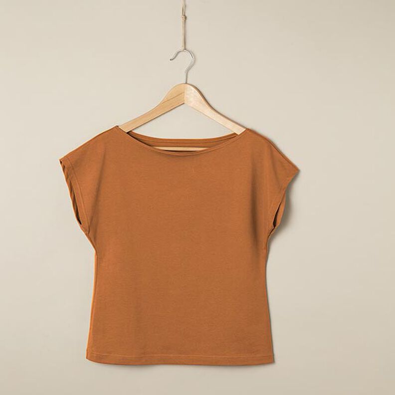 Bomullsjersey medium enfärgad – terracotta,  image number 6