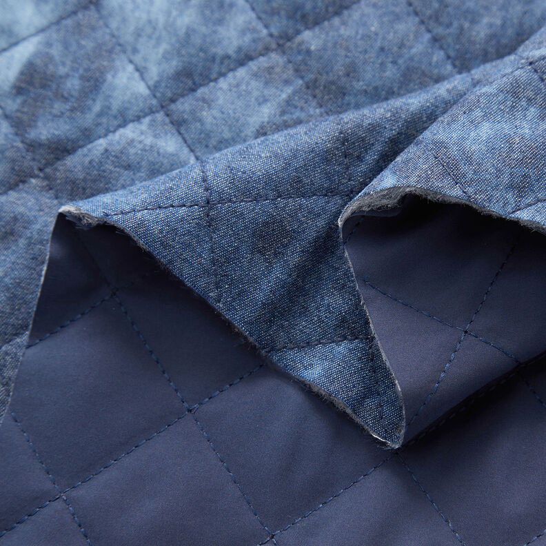 quiltat tyg chambray batik – jeansblå,  image number 3