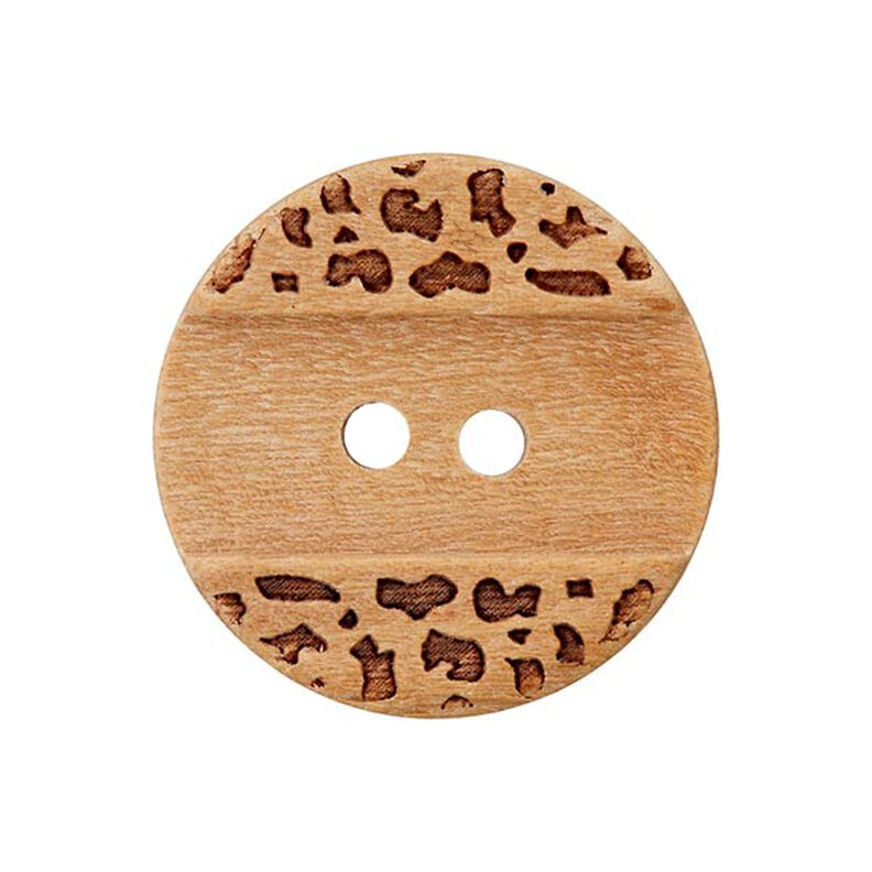 Träknapp 2 hål – beige,  image number 1