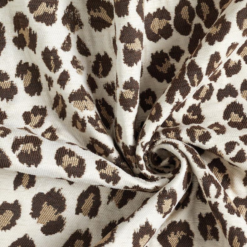 Stoppningstyg Jacquard Leopardmönster – kräm/anemon, image number 3