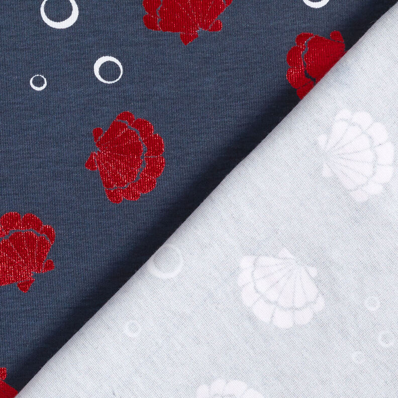 Bomullsjersey musslor Metallisk &ndash; svartbl&aring;/r&ouml;tt,  image number 6